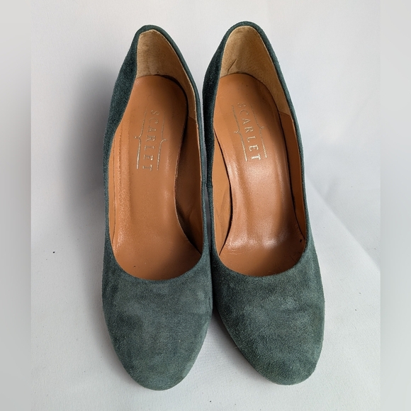 SCARLET Made In Italy Suede Heels Women Shoes Size 36 = 5.5-6 US color Green - Picture 2 of 9